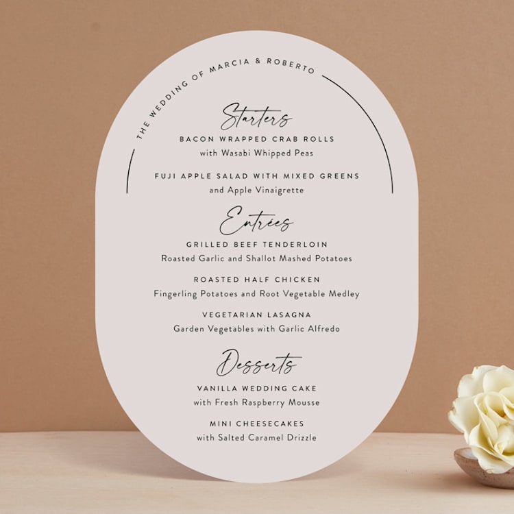 "Overjoyed" - Menus in Almond by Jill Means - Front