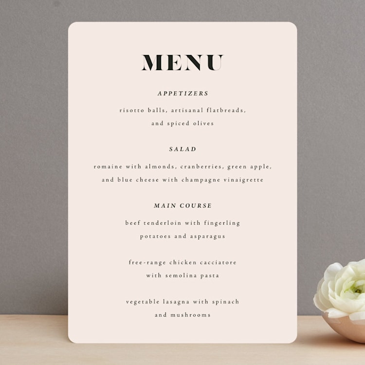"finally" - Menus in Ivory by Up Up Creative - Front