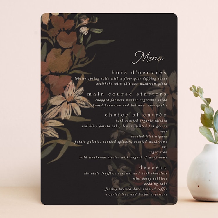 "Fall Garden Bouquet" - Menus in Rust by Grace Kreinbrink - Front