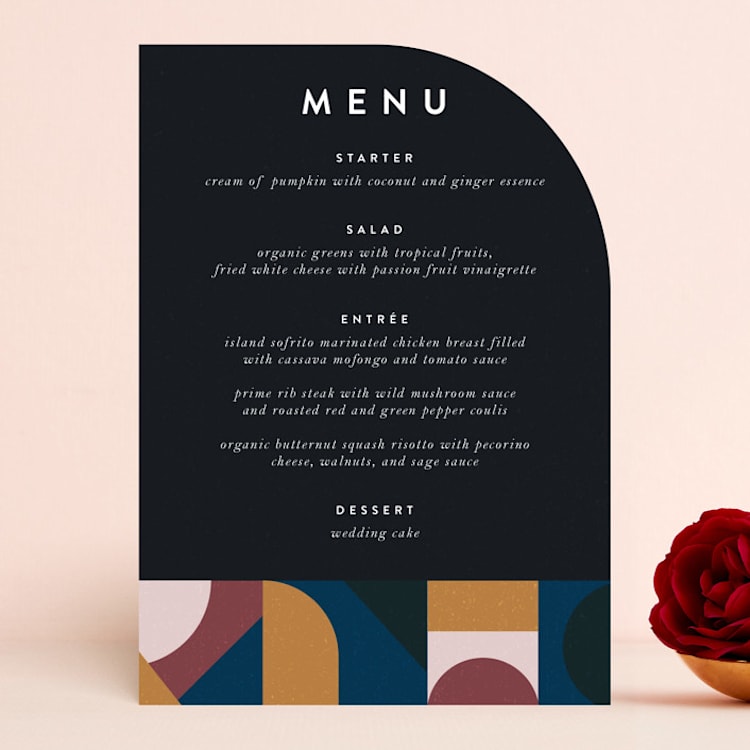 "Abstract Jewels" - Menus in Noir by Maria Alou - Front