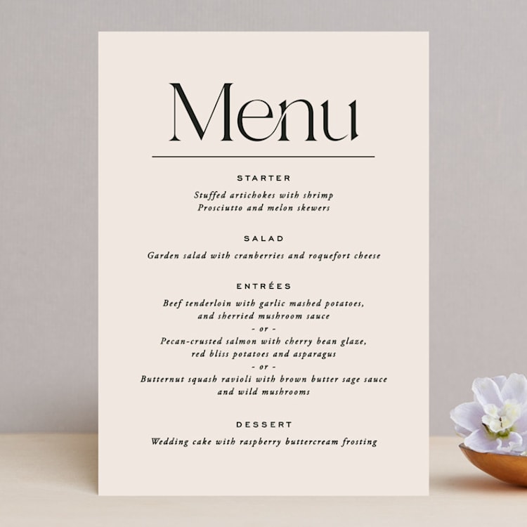 "Ivy" - Menus in Ecru by Carly Reed Walker - Front