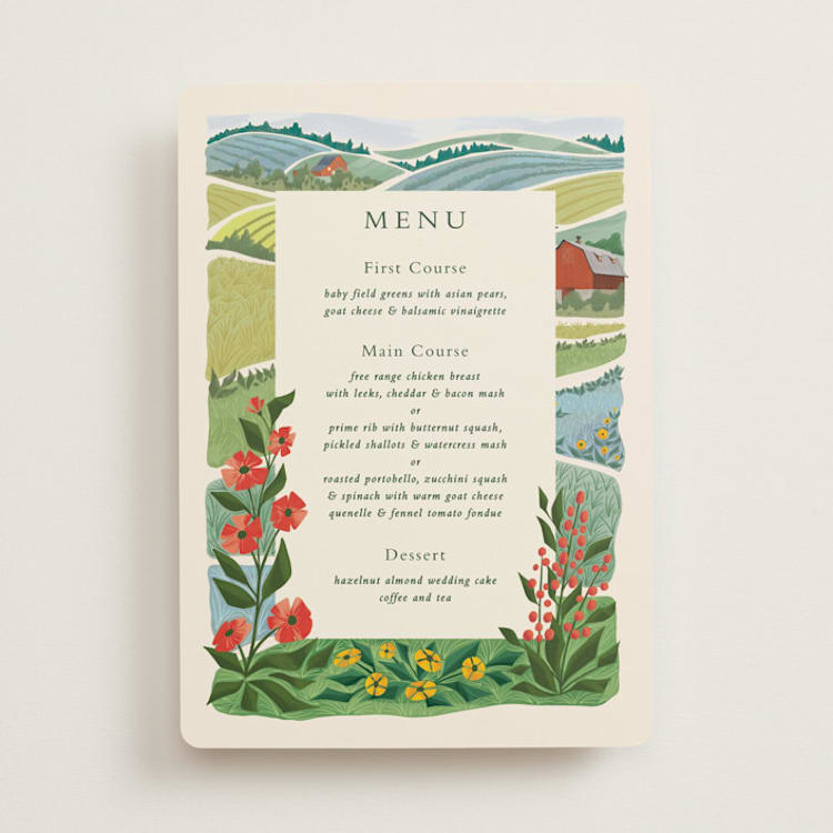 "Farm and Field" - Menus in Barn by Paper Sun Studio - Front