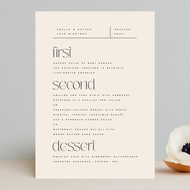 "Brooks" - Menus in Vanilla by Kristie Kern - Front