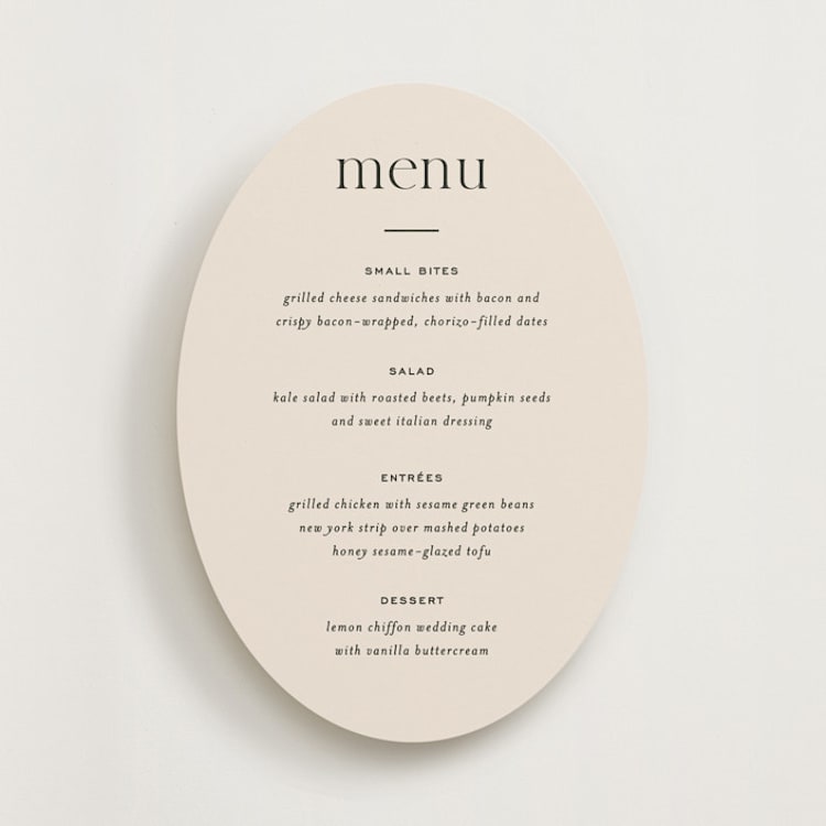 "Little party big love" - Menus in Noir by Jessica Corliss - Front