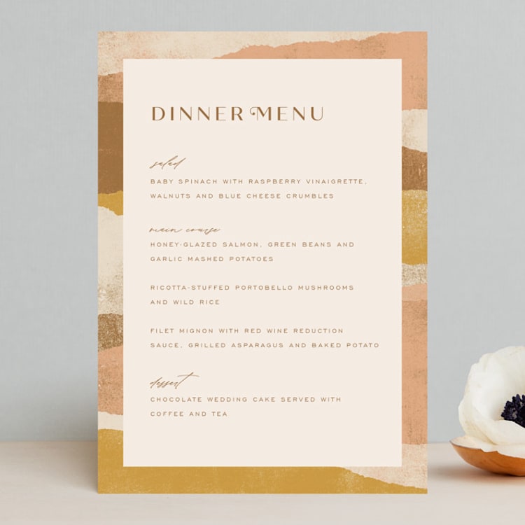 "Rustic Union" - Menus in Sunset by Michelle Taylor - Front