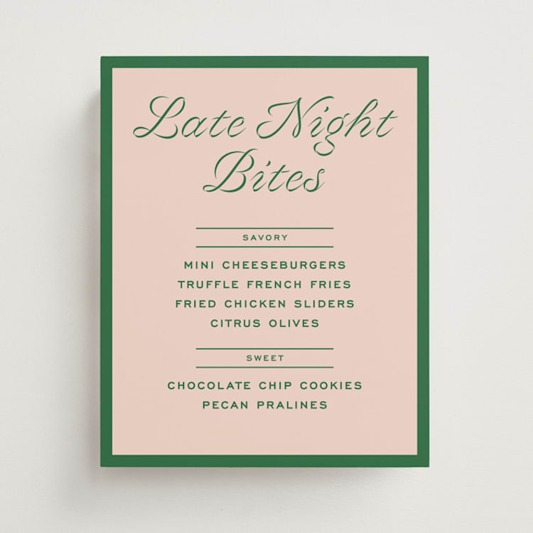 "cotillion" - Menu Signs in Peach by Megan Davis - Front