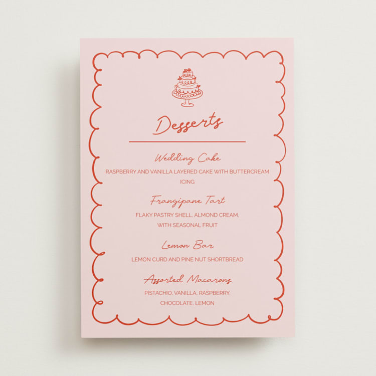 "Party On!" - Menu Signs in Sangria Spark by Zove Ahhh - Front
