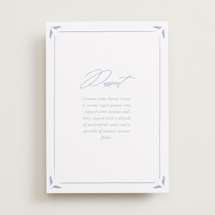 "Ocean Dreams" - Menu Signs in Pale Cerulean by Sabrin Deirani - Front