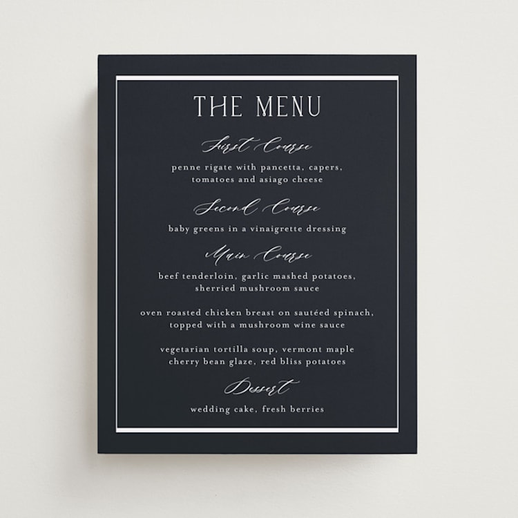 "Luster" - Menu Signs in Ocean by Stacey Meacham - Front