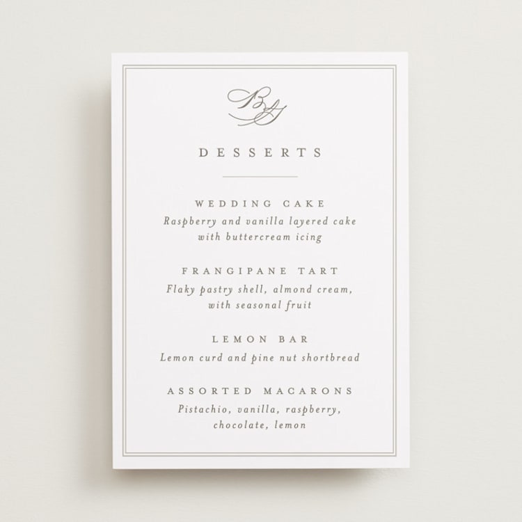 "Overlapping" - Menu Signs in Cotton by Amy Kross - Front