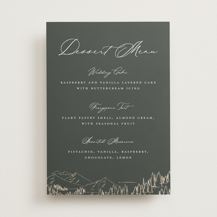 "Peaks" - Menu Signs in Hunter by Sarah Brown - Front