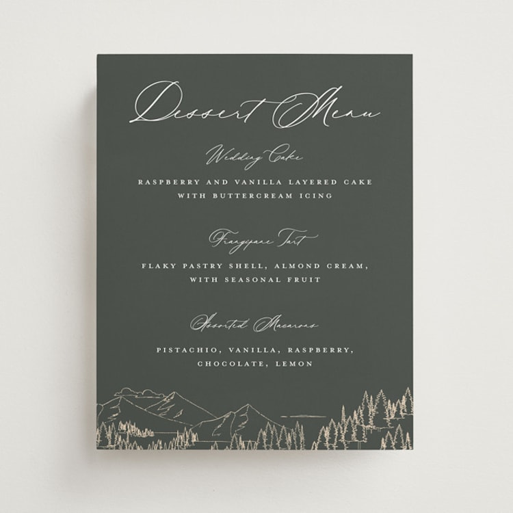 "Peaks" - Menu Signs in Hunter by Sarah Brown - Front