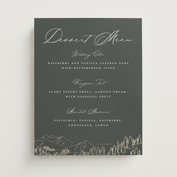 "Peaks" - Menu Signs in Hunter by Sarah Brown - Front