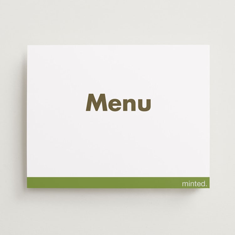 "Landscape Custom" - Menu Signs in Charcoal by Minted Custom - Front