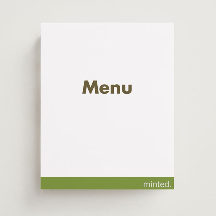 "Portrait Custom" - Menu Signs in Charcoal by Minted Custom - Front