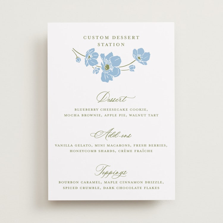 "Anemones" - Menu Signs in Azure by letterfix - Front