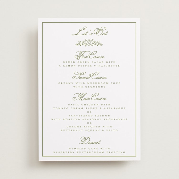 "Crestino" - Menu Signs in Moss by Petra Kern - Front