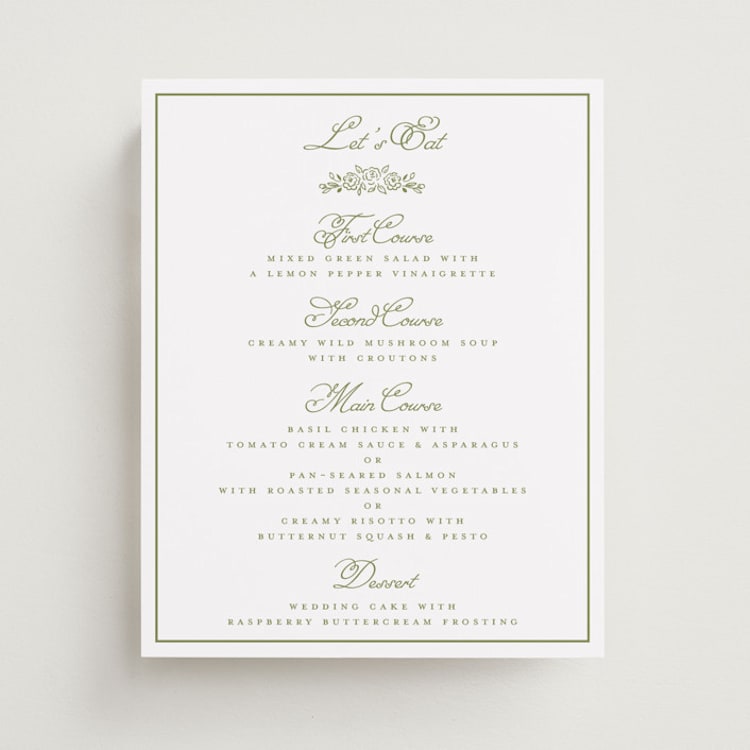 "Crestino" - Menu Signs in Moss by Petra Kern - Front