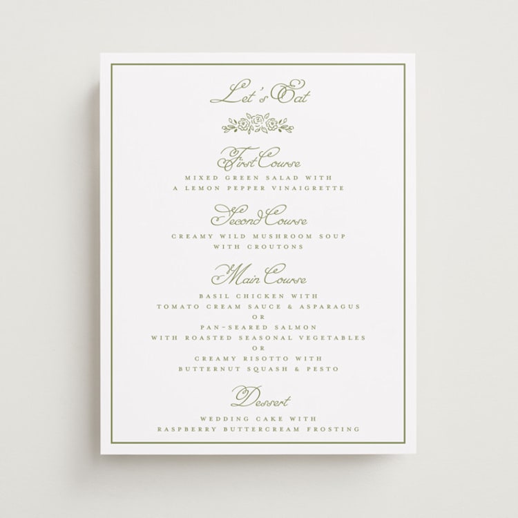"Crestino" - Menu Signs in Moss by Petra Kern - Front