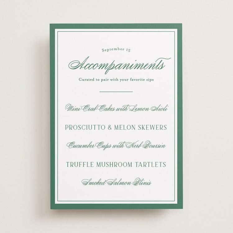 "Fresh Classic" - Menu Signs in Emerald by letterfix - Front