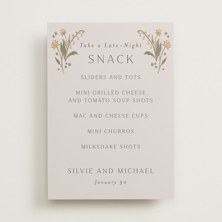 "Parisian Garden" - Menu Signs in Petal by Nicoletta Savod - Front