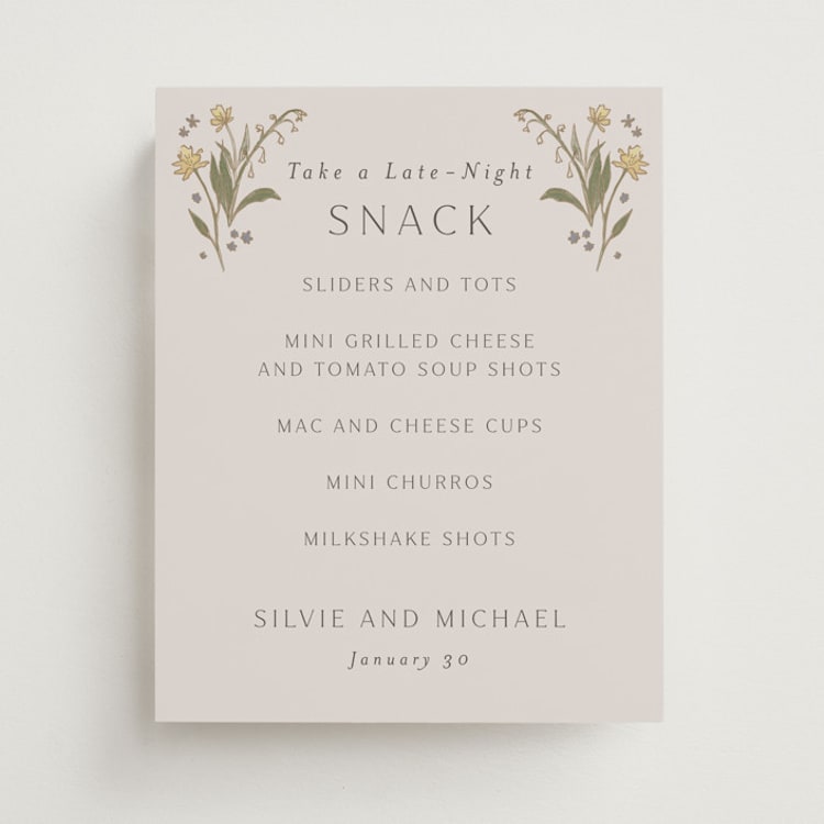 "Parisian Garden" - Menu Signs in Petal by Nicoletta Savod - Front