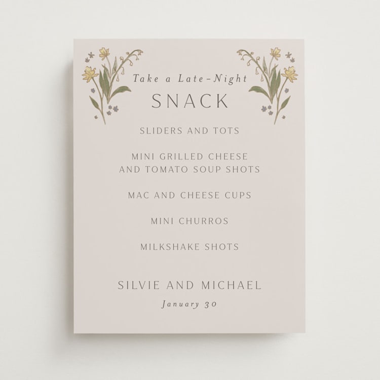 "Parisian Garden" - Menu Signs in Petal by Nicoletta Savod - Front