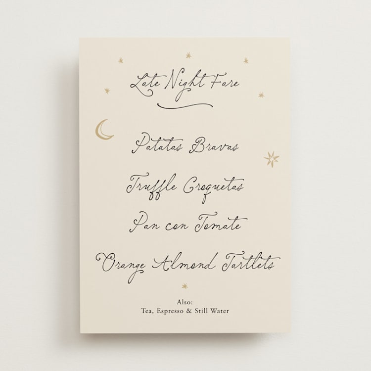 "Written in the Stars" - Menu Signs in Noir by Ani Somi - Front
