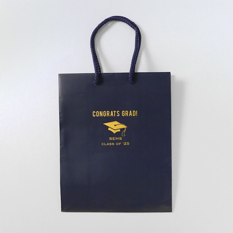 "Congrats Grad Block Font Party Bag, set of 25" - Favor Bags in blue by ForYourParty