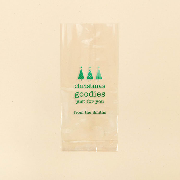 "Custom Christmas Favor Bags, set of 50" - Favor Bags in clear by ForYourParty