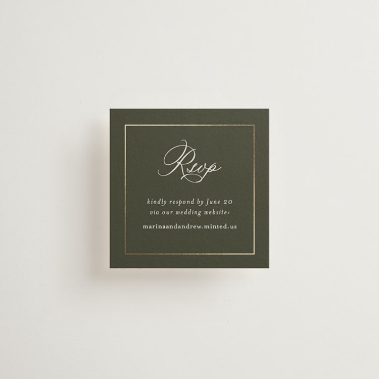 "Refined" - Mini Enclosure Cards in Deep Olive by Nicole Walsh - Front