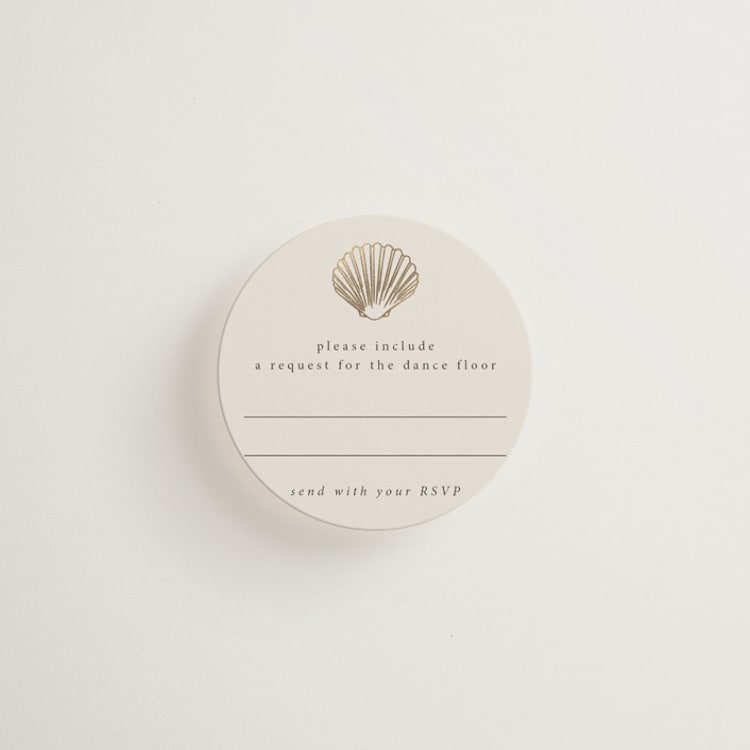 "Simple Seashell" - Mini Enclosure Cards in Sand by Hannah Bowman - Front