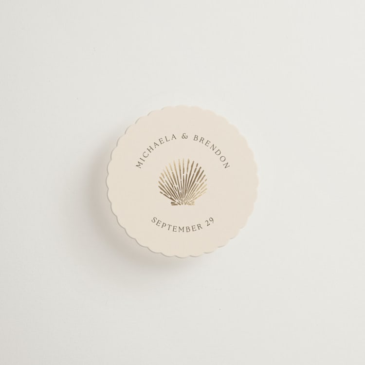 "Seaside" - Mini Enclosure Cards in Champagne by Griffinbell Paper Co. - Front