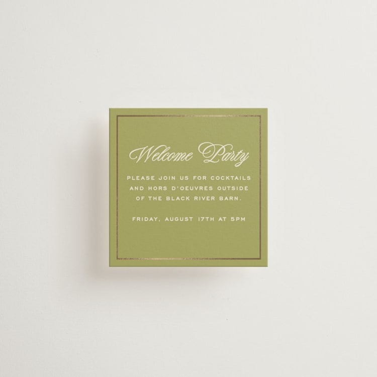 "rory" - Mini Enclosure Cards in Olive by Ellen Schlegelmilch - Front