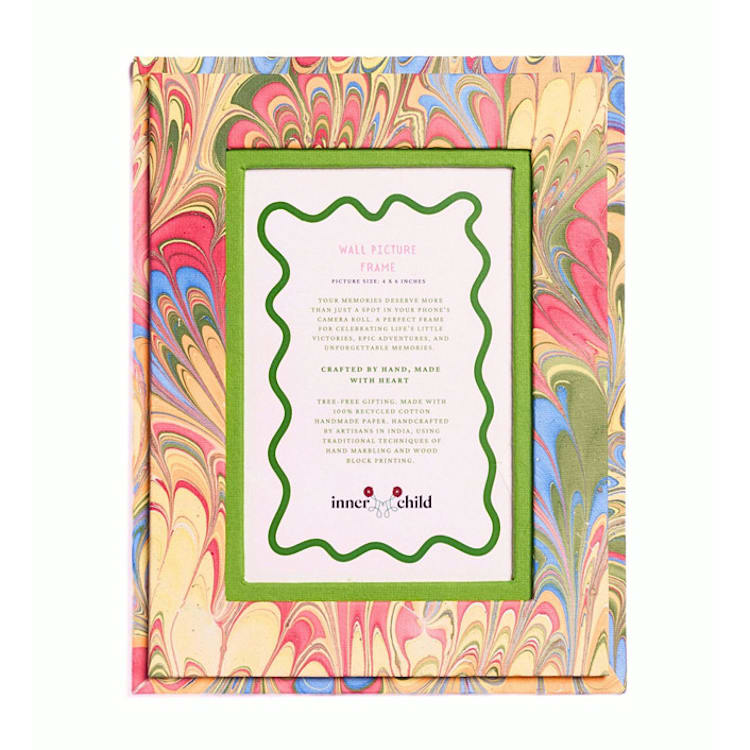 "Hand-Marbled Large Wall Picture Frame in Multicolor, 5x7" - Frames in multicolor by Inner Child
