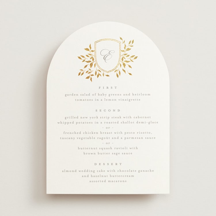 "Aperol" - Foil-Pressed Menus in Chiffon by Kristie Kern - Front