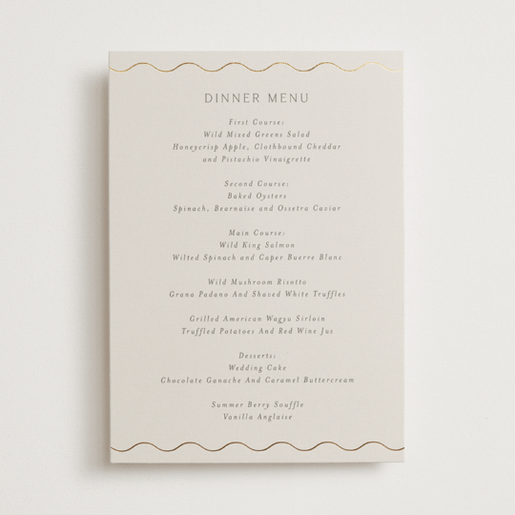 "Parisian Garden" - Foil-Pressed Menus in Petal by Nicoletta Savod - Front