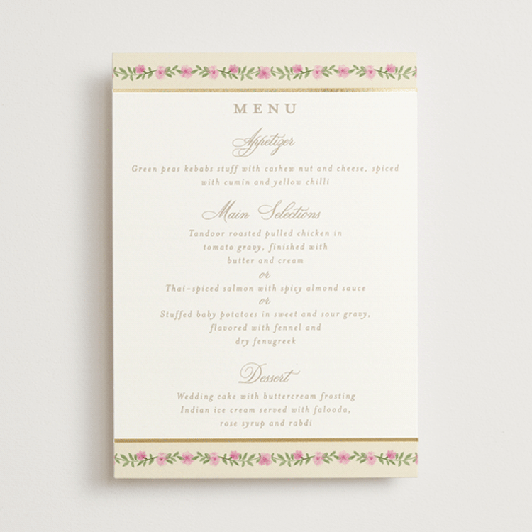"Amalgamation" - Foil-Pressed Menus in Shubh by Creo Study - Front