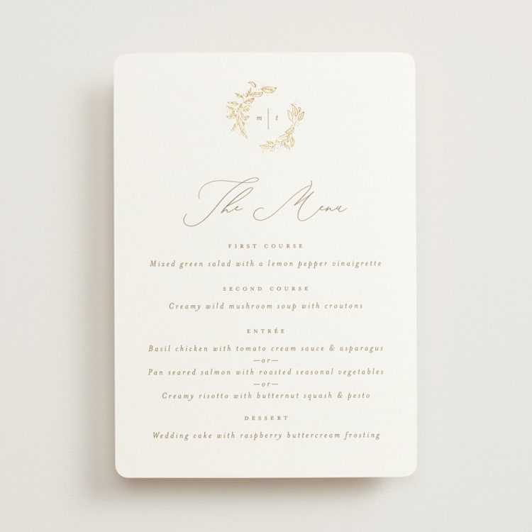"Reflection" - Foil-Pressed Menus in Porcelain by Leah Bisch - Front