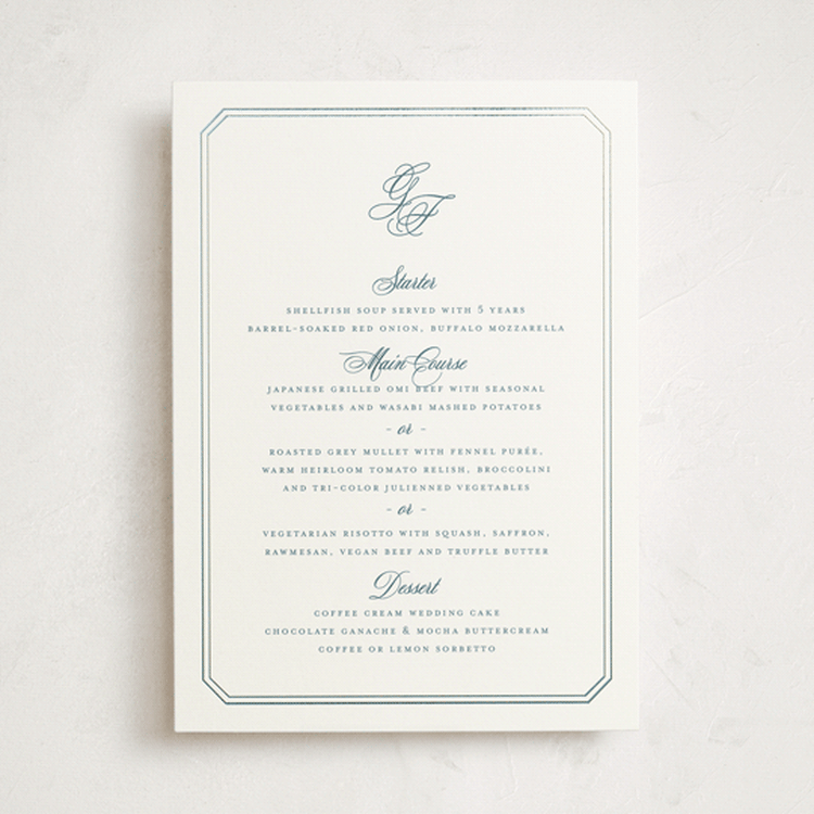 "othellolagkage" - Foil-Pressed Menus in Pearl by chocomocacino - Front