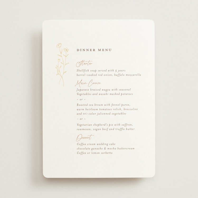 "Kouignette" - Foil-Pressed Menus in Chiffon by chocomocacino - Front