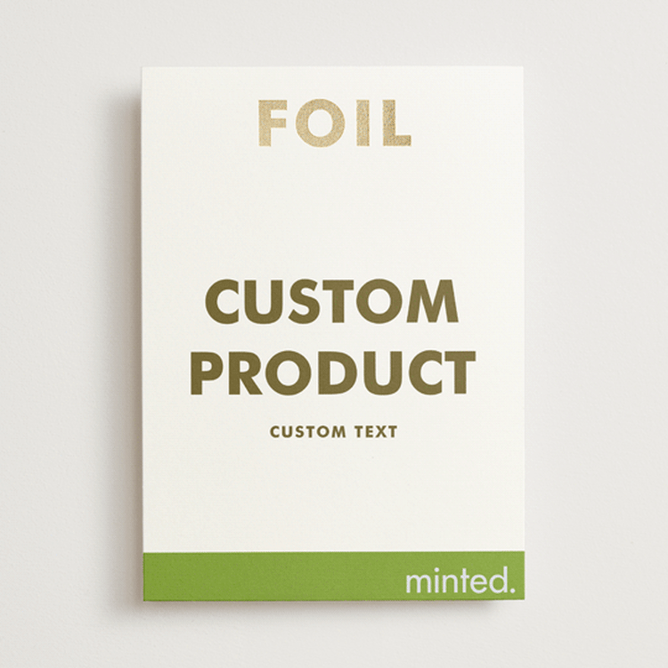 "Portrait Custom" - Foil-Pressed Menus in Golden by Minted - Front