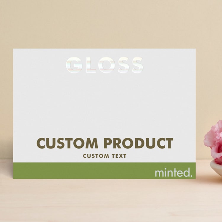 "Landscape Custom" - Gloss-Press® Menus in Iridescent Pearl by Minted - Front