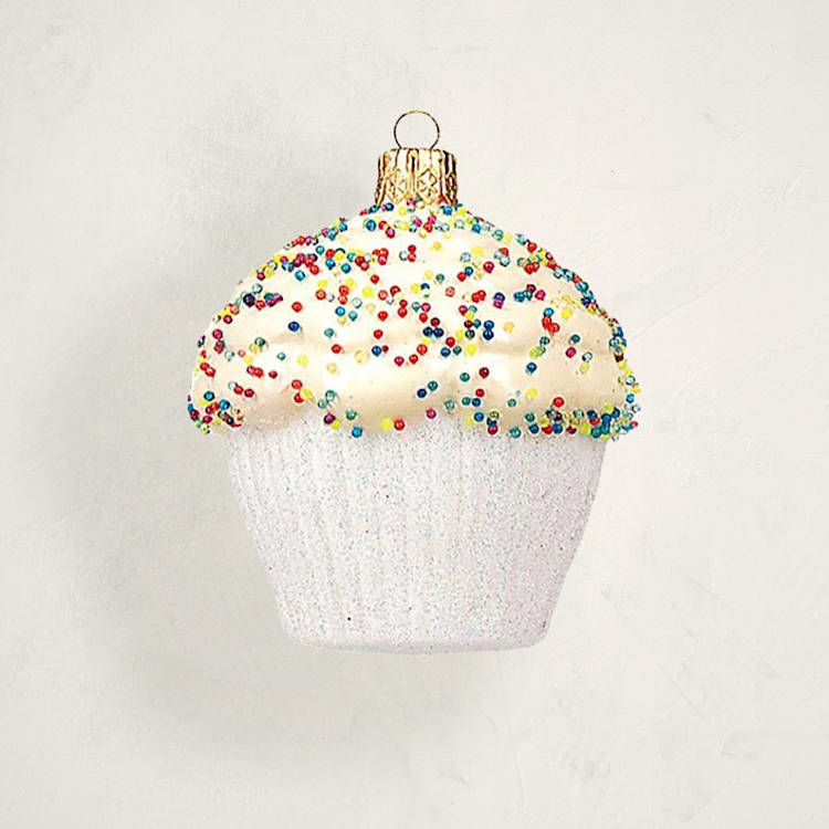 "Cupcake Glass Ornament by Whitehurst" - Ornaments in Sprinkles by Minted - Front
