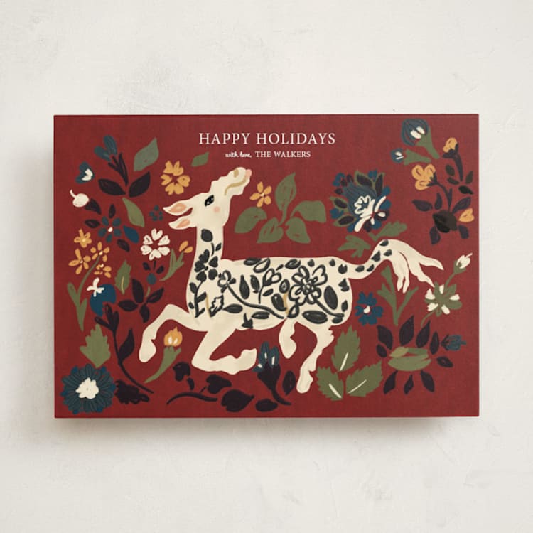 "Silk Animal Carpet" - Minted x The Met Holiday Cards in Berry by Angel Walker - Front
