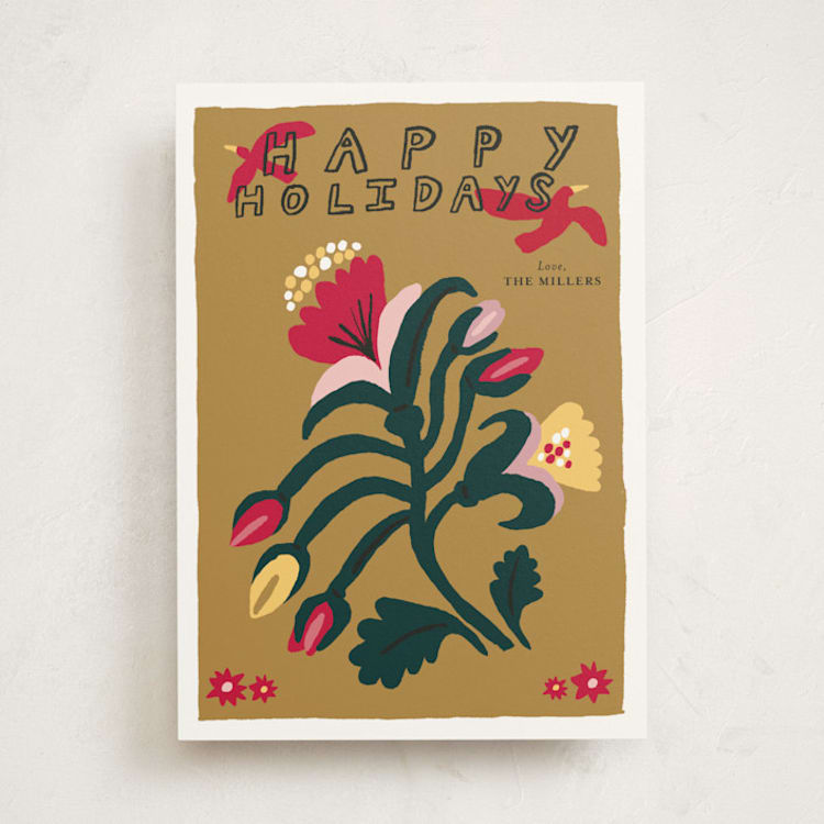 "Winter Flower" - Minted x The Met Holiday Cards in Golden by Elliot Stokes - Front