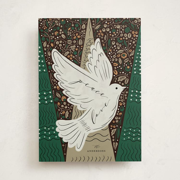 "Peaceful Holiday" - Minted x The Met Holiday Cards in Fir by iamtanya - Front
