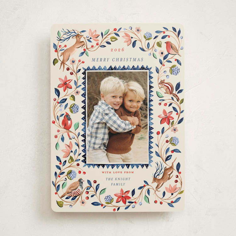 "palampore woodland" - Minted x The Met Holiday Cards in Poinsettia by Sarah Knight - Front