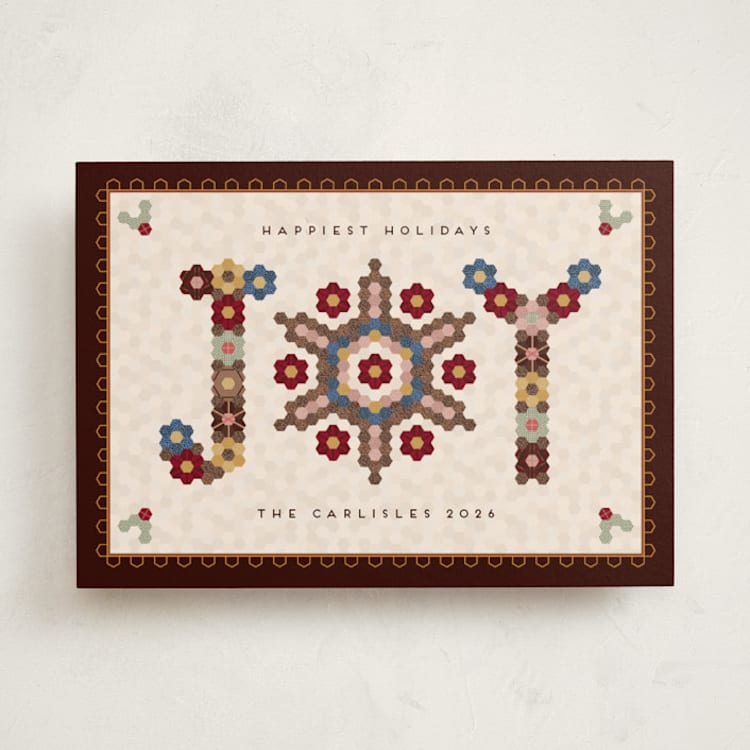 "Joy Quilt" - Minted x The Met Holiday Cards in Walnut by Erica Krystek - Front