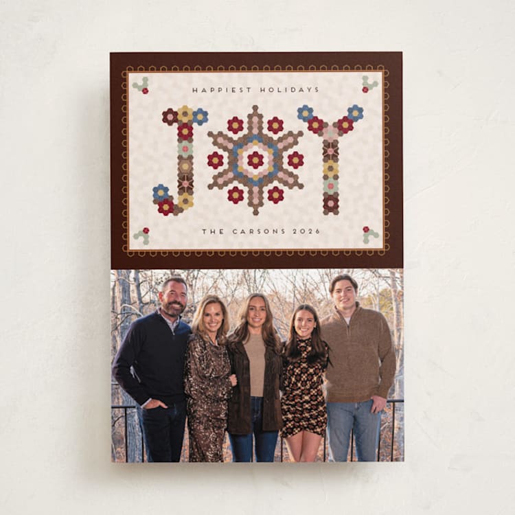 "Joy Quilt" - Minted x The Met Holiday Cards in Walnut by Erica Krystek - Front